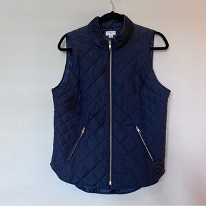 Crown & Ivy Quilted Vest Navy Size Medium